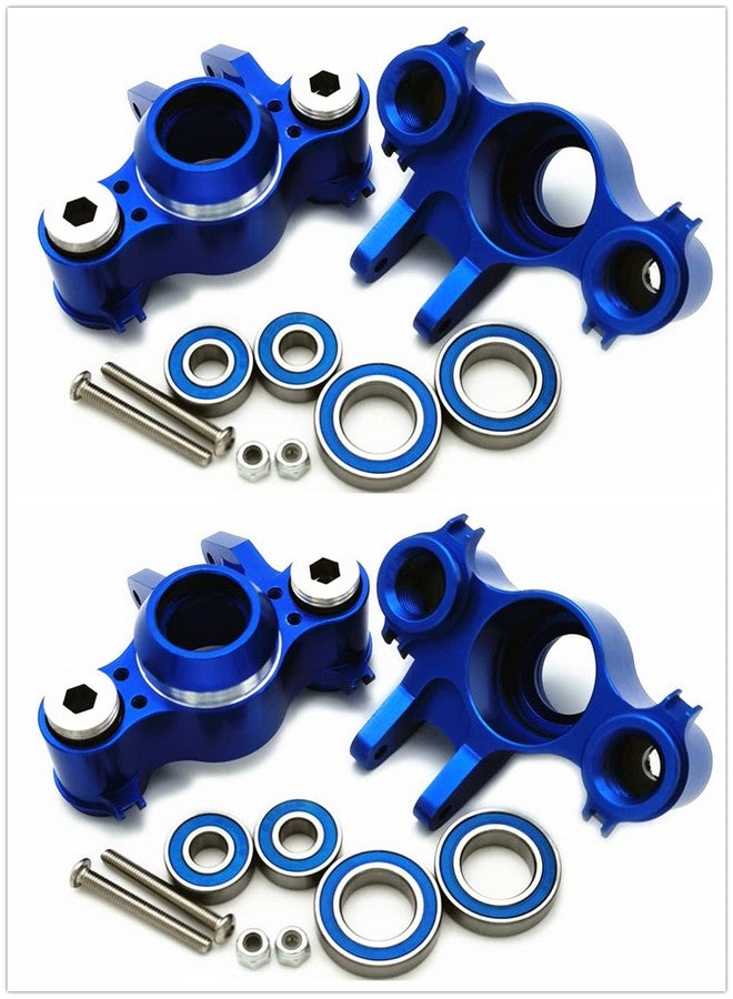 EPTNNASO Aluminum Steering Block Knuckle Arm W/Rubber Shielded Bearings -4PCS Blue for Traxxas 1/10 Old E-REVO EREVO Summit E-MAXX T-MAXX3.3 Slayer Pro 4X4 5334R - Image 1
